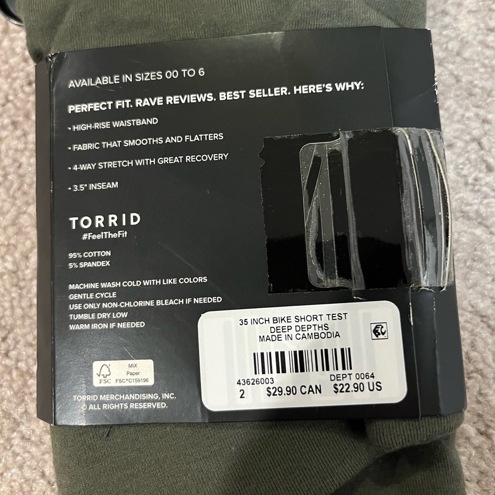 Torrid Size 2 Premium 3.5 Inch Bike Shorts - Olive Green - Picture 5 of 7